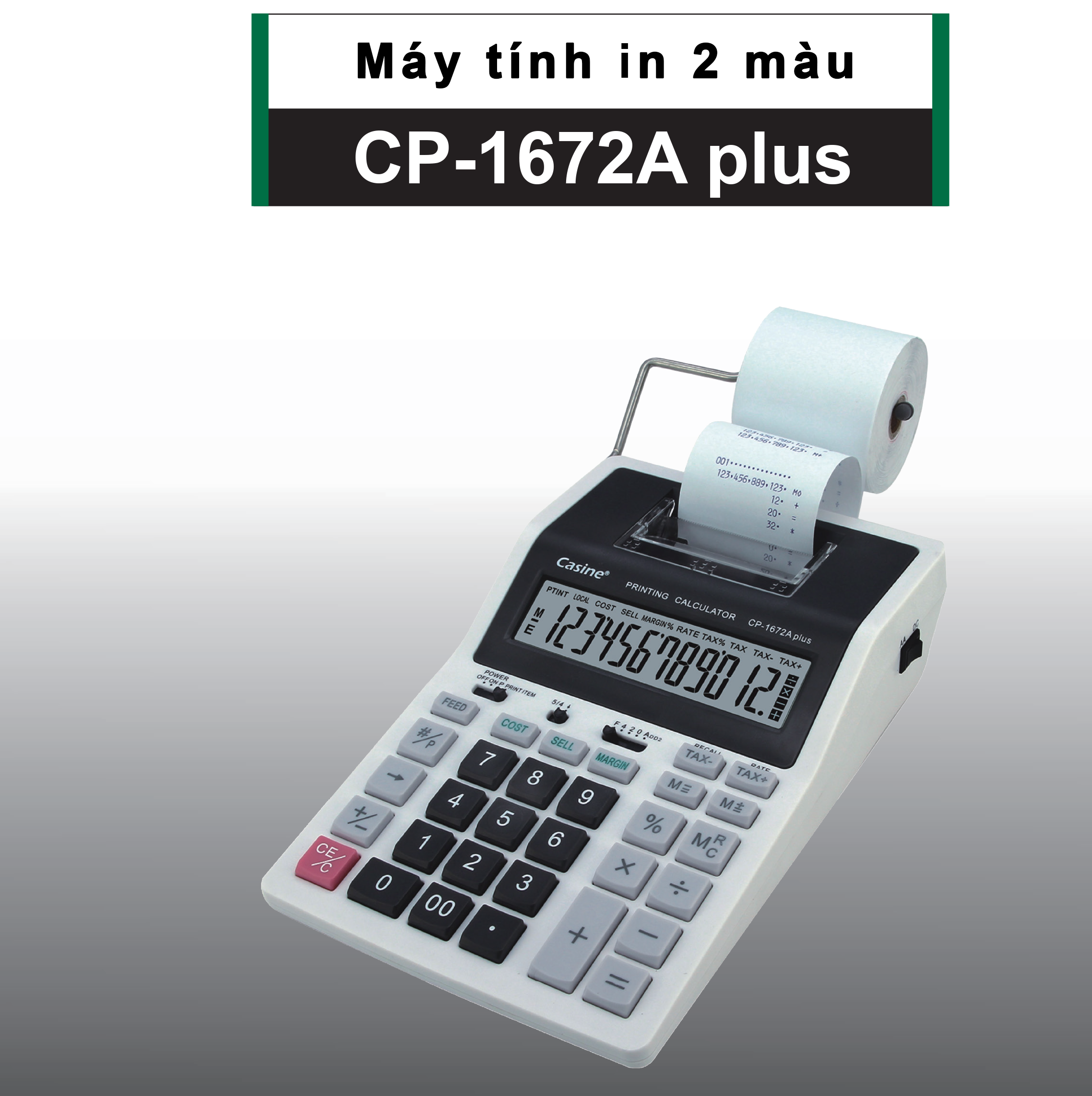 Máy tính in ra giấy 12 số CP-1672A Plus